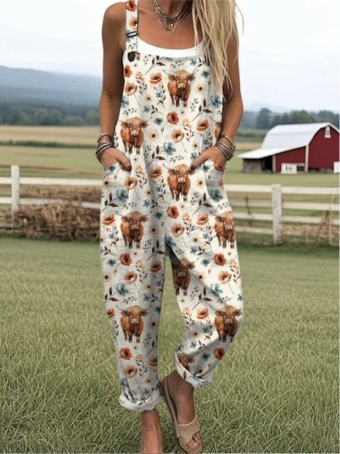 Margaux | Flower Cow Overalls