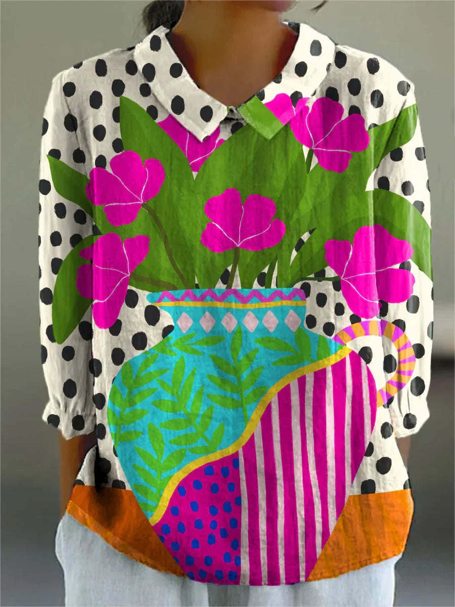 Capucine – floral vase blouse