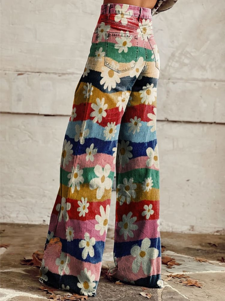 LÉON | Elegant and Comfortable Retro Floral Pants