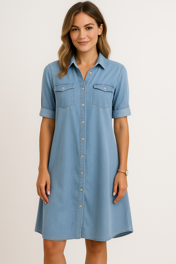 Luna | Casual Denim Shirt Dress