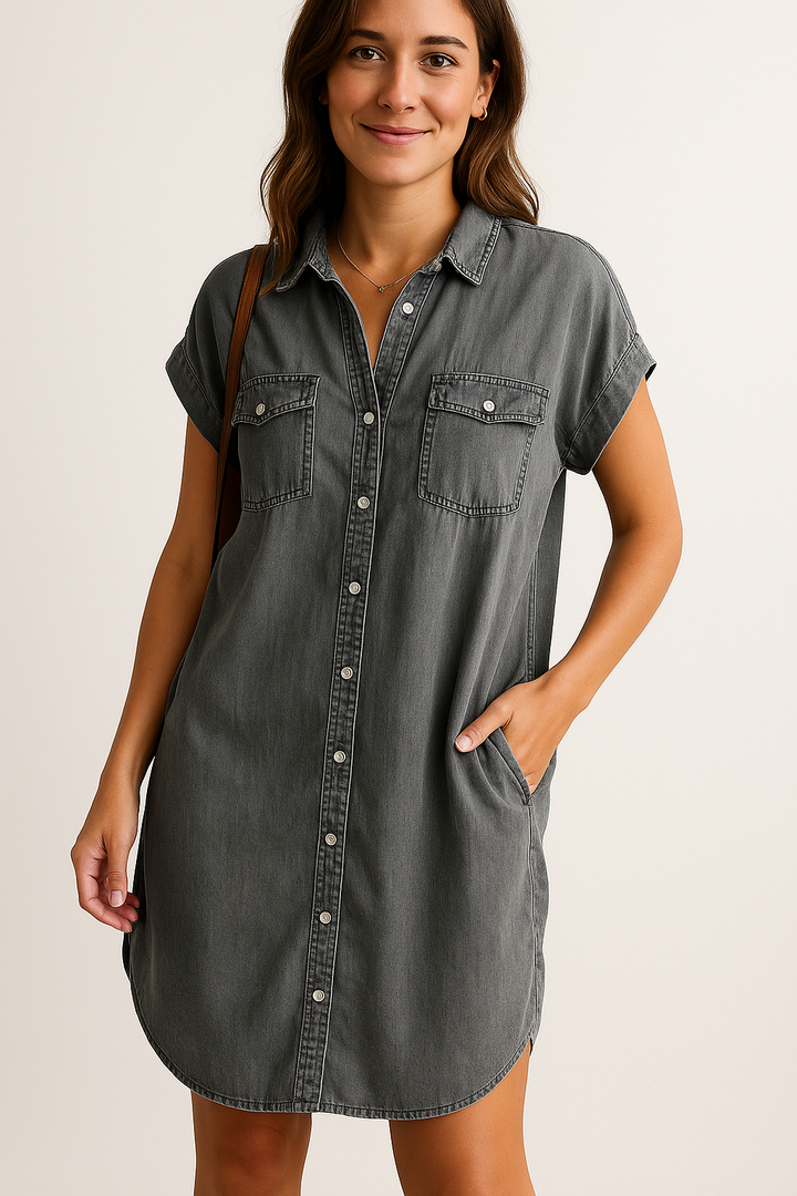 Luna | Modern Denim Shirt Dress
