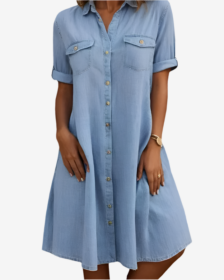 Luna | Casual Denim Shirt Dress