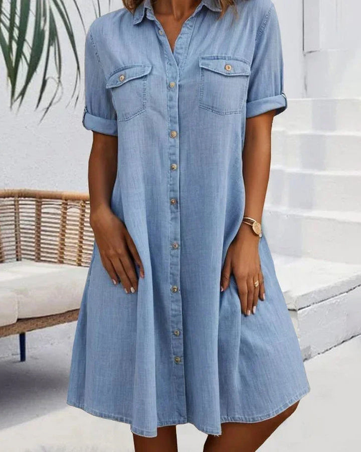 Luna | Casual Denim Shirt Dress