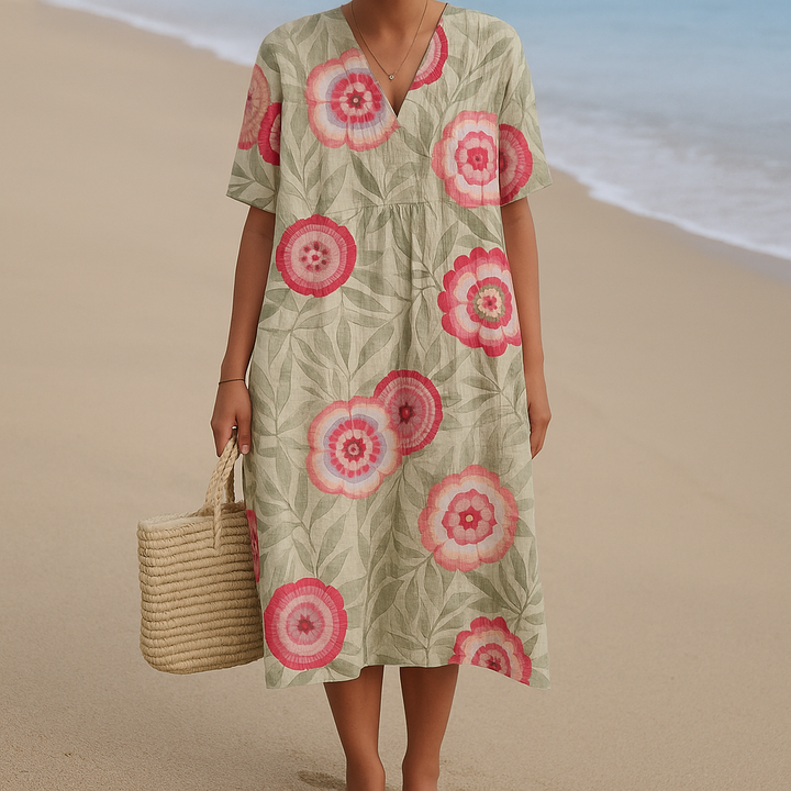 Félice | Leaf and Mandala Flowers Dress