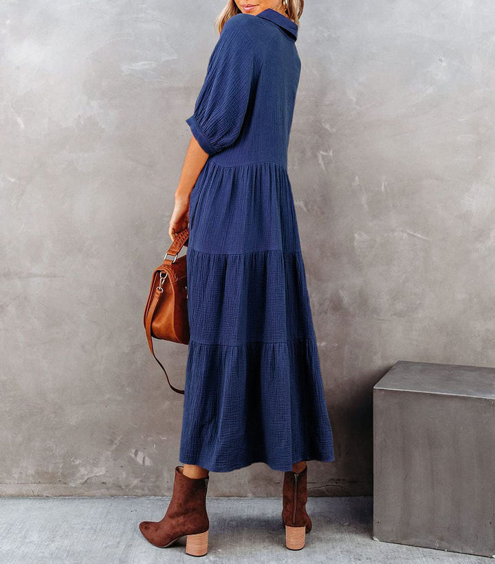 Luna | Luxurious Ruffled Shirt Dress