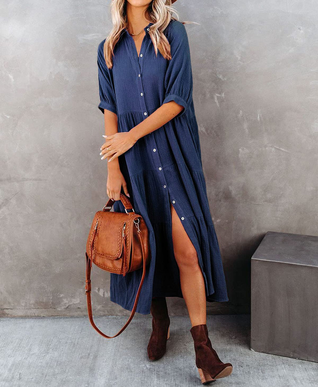 Luna | Luxurious Ruffled Shirt Dress