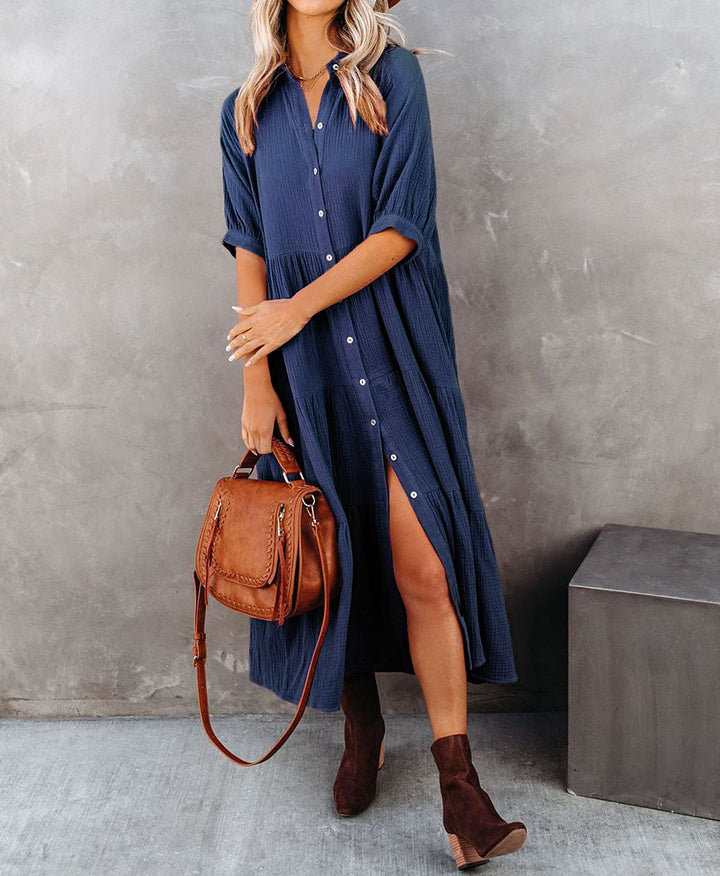Luna | Luxurious Ruffled Shirt Dress