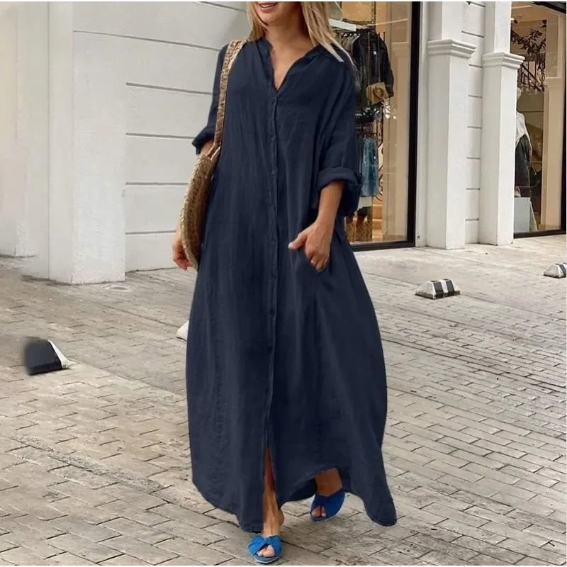 Luna | Oversized Linen Shirt Dress