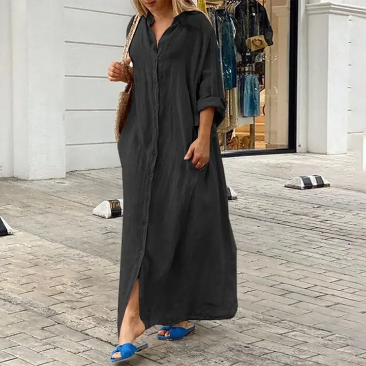 Luna | Oversized Linen Shirt Dress