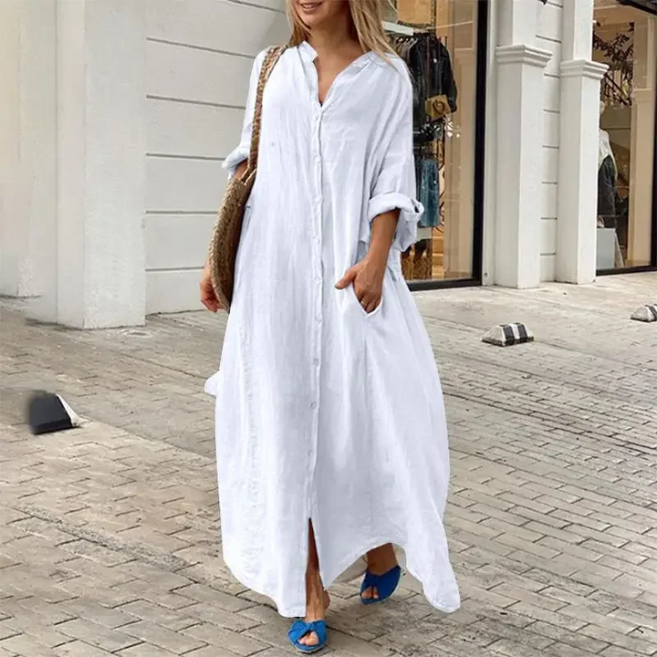 Luna | Oversized Linen Shirt Dress