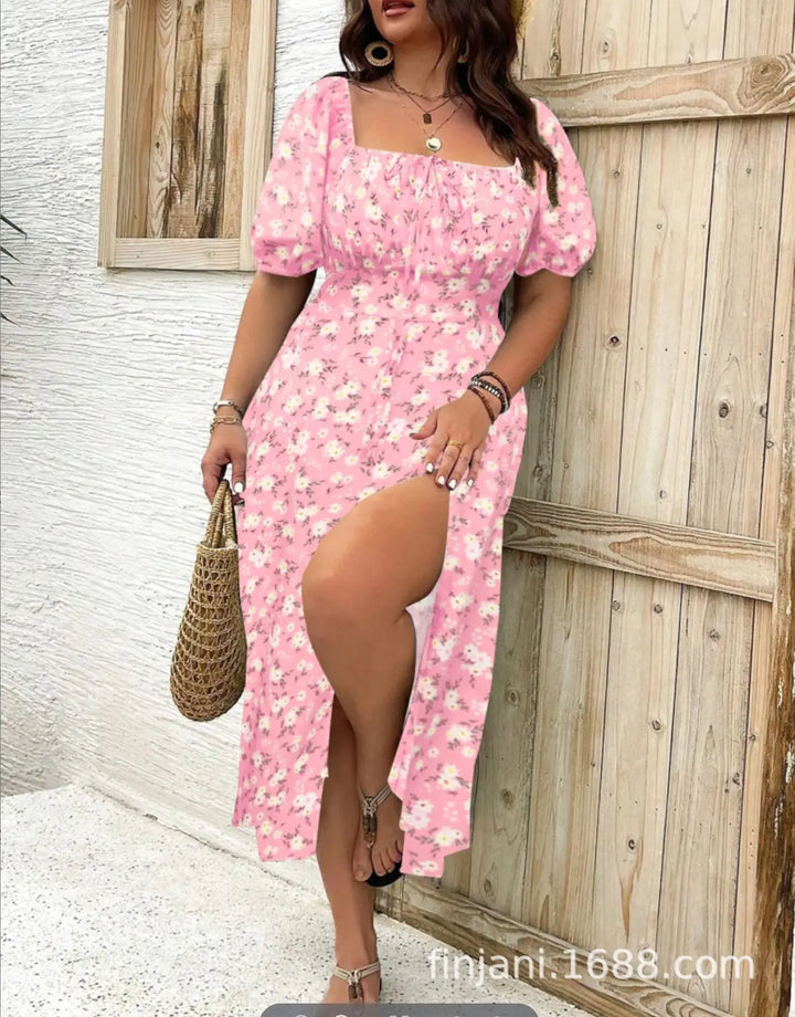 ALTHEA™ – Bohemian Floral Split Maxi Dress