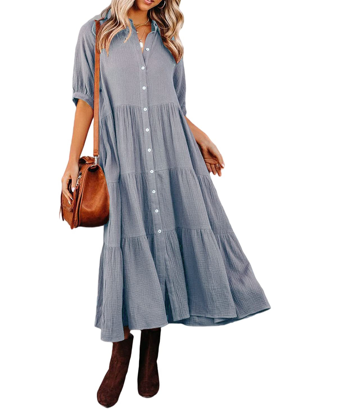 Luna | Luxurious Ruffled Shirt Dress