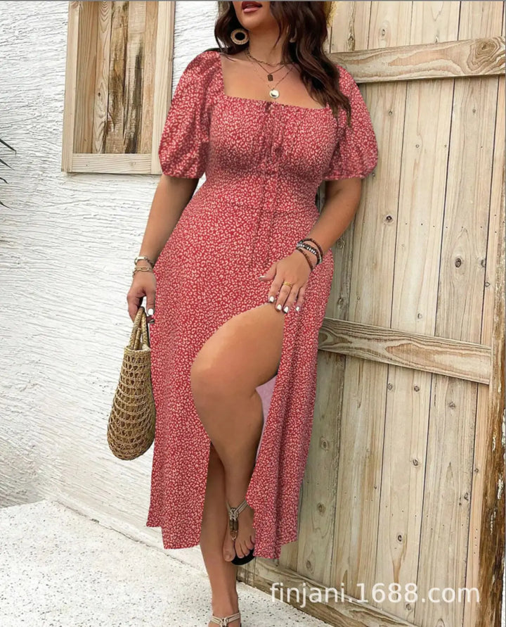 ALTHEA™ – Bohemian Floral Split Maxi Dress