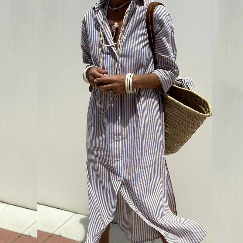 Luna | Classic Striped Shirt Dress