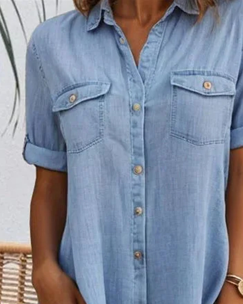 Luna | Casual Denim Shirt Dress