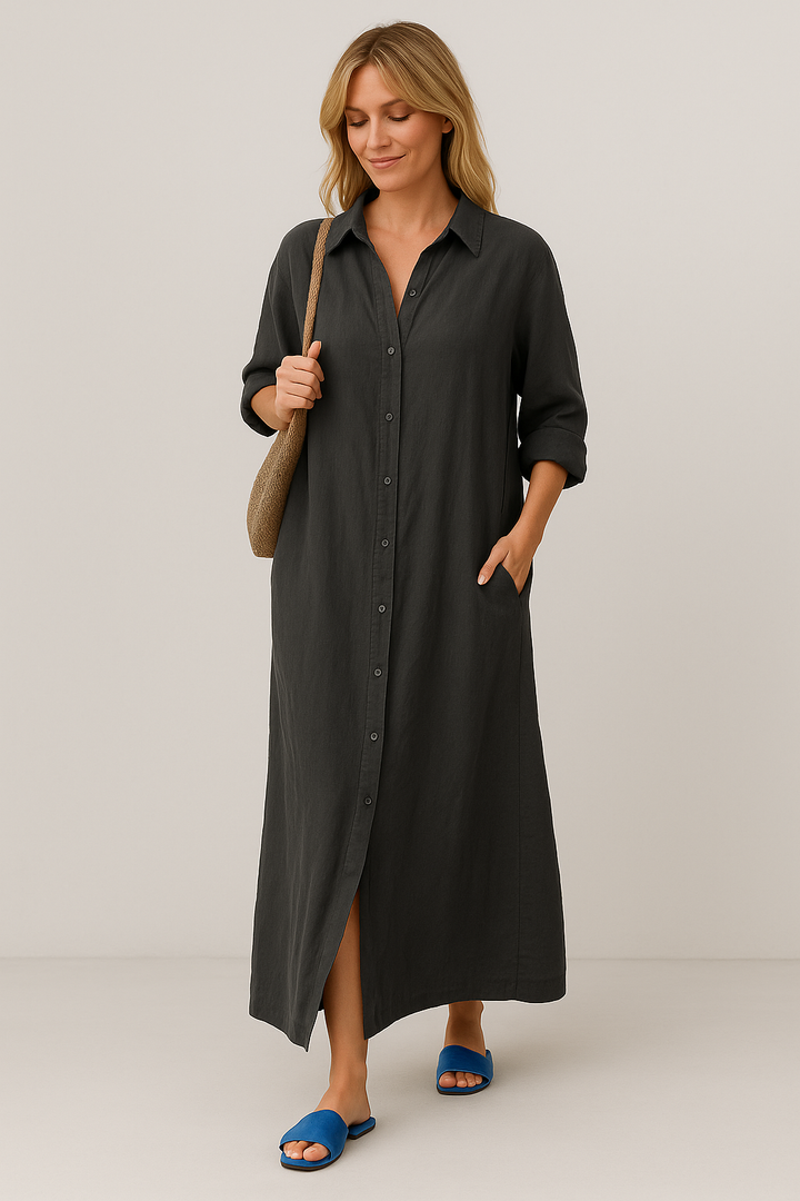 Luna | Oversized Linen Shirt Dress