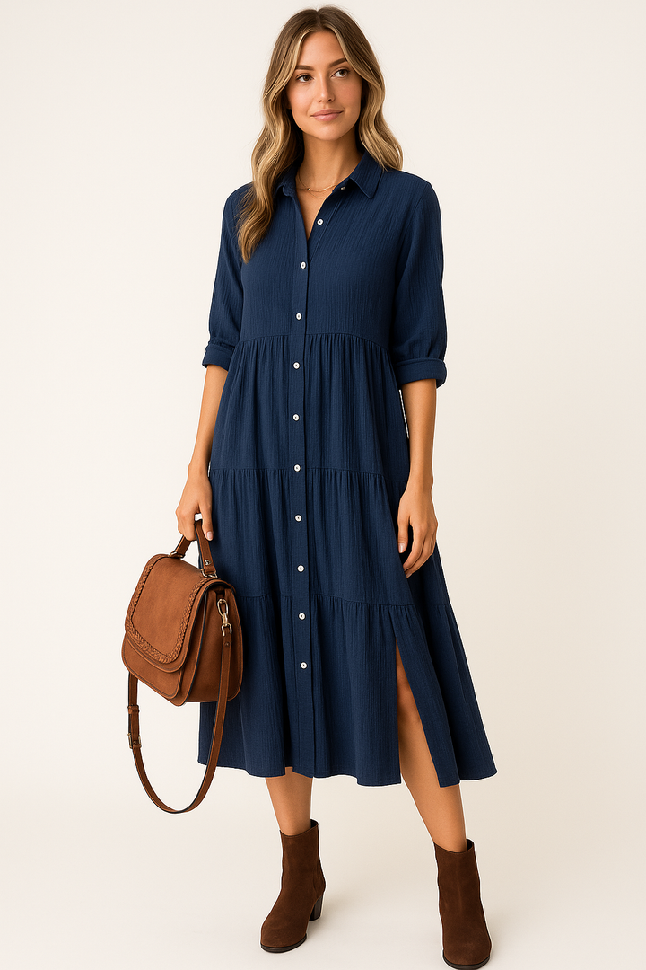 Luna | Luxurious Ruffled Shirt Dress