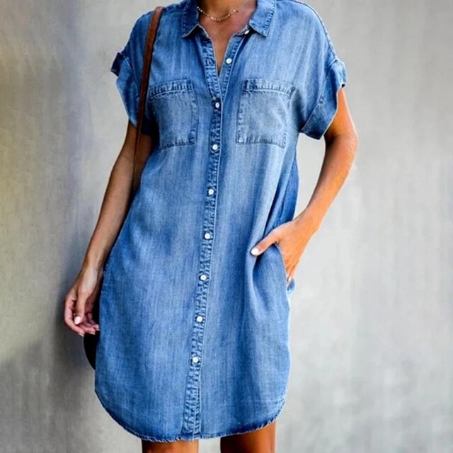 Luna | Modern Denim Shirt Dress